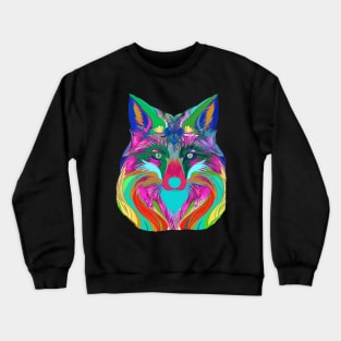 COLOURFUL FOX HEAD BLUE COLORED Crewneck Sweatshirt